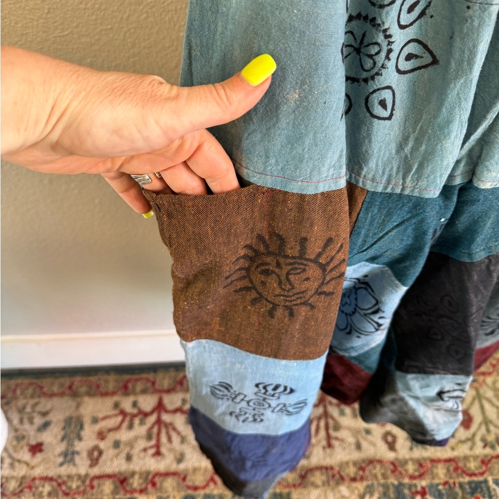 Indieglam Cotton Patchwork Harem Pants - image 4